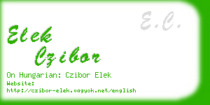 elek czibor business card